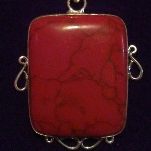 ARIZONA RED COPPER MOJAVE TURQUOISE MEDALLION PENDANT